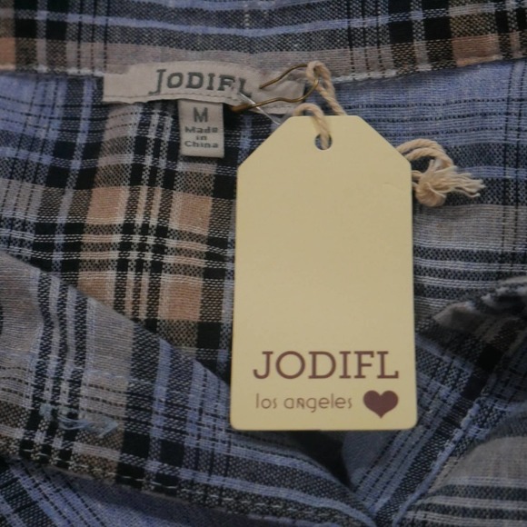 JODIFL NWT Blue Plaid Sleeveless Boutique Dress Size Medium - Picture 7 of 9